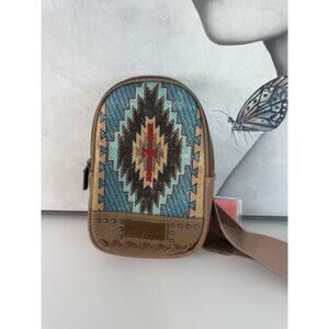 Montana West Studded Aztec Pattern Small Crossbody Bag Brown Women Western